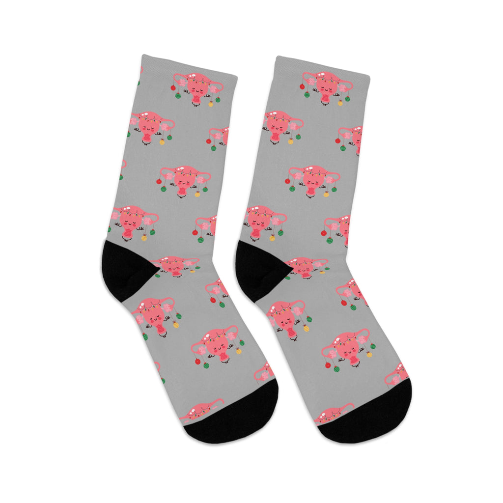 Uterus Christmas Socks (Recycled) Grey