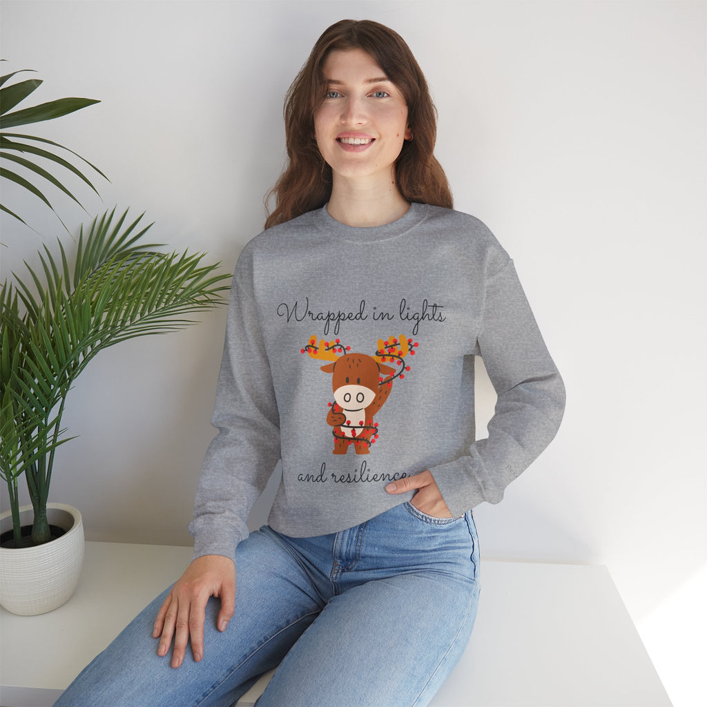 'Wrapped in Lights and Resilience' Holiday Sweater