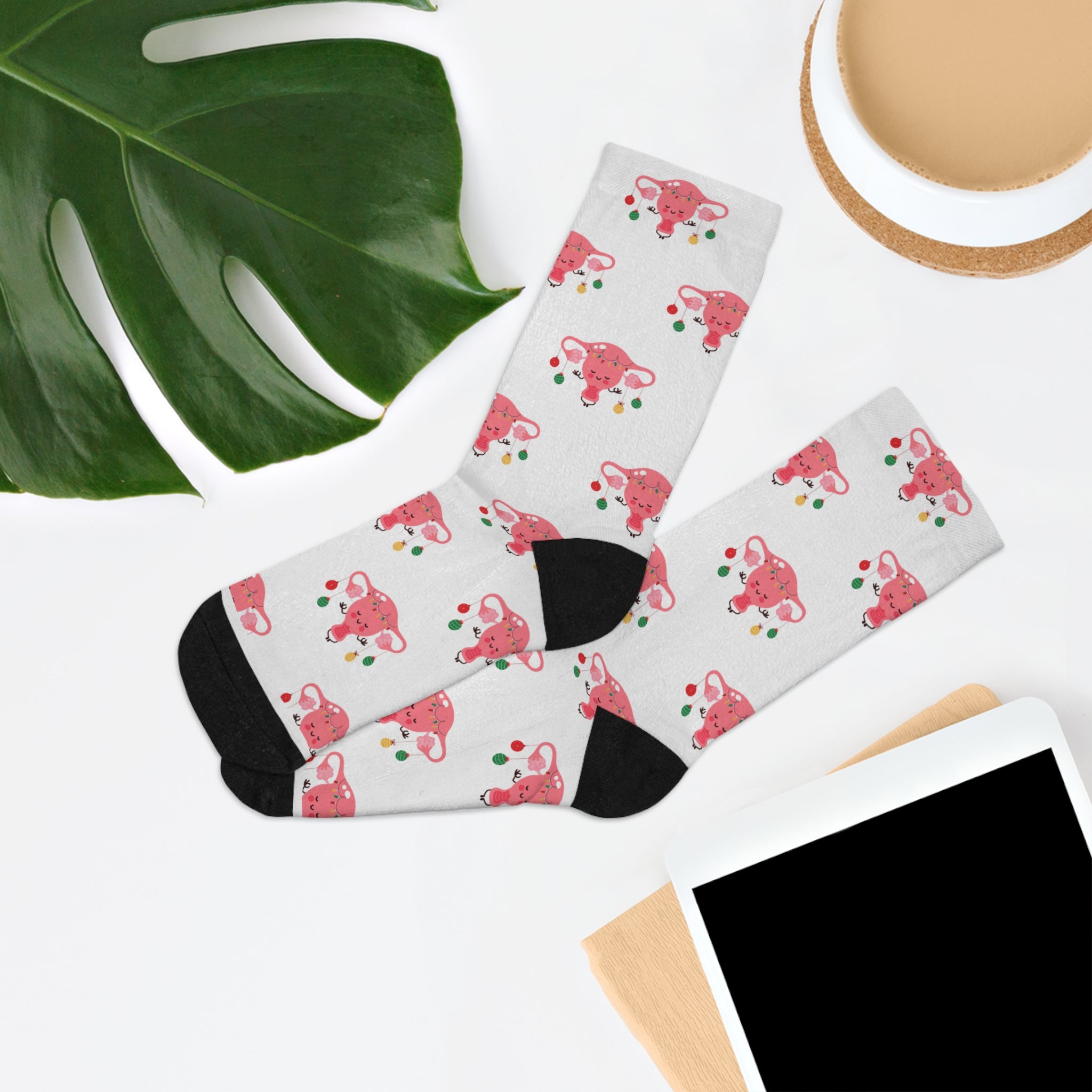 Uterus Christmas Socks (Recycled) White
