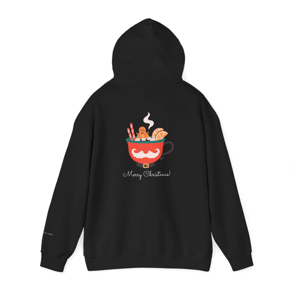 Merry Christmas Moustache Mug Holiday Hoodie (W)