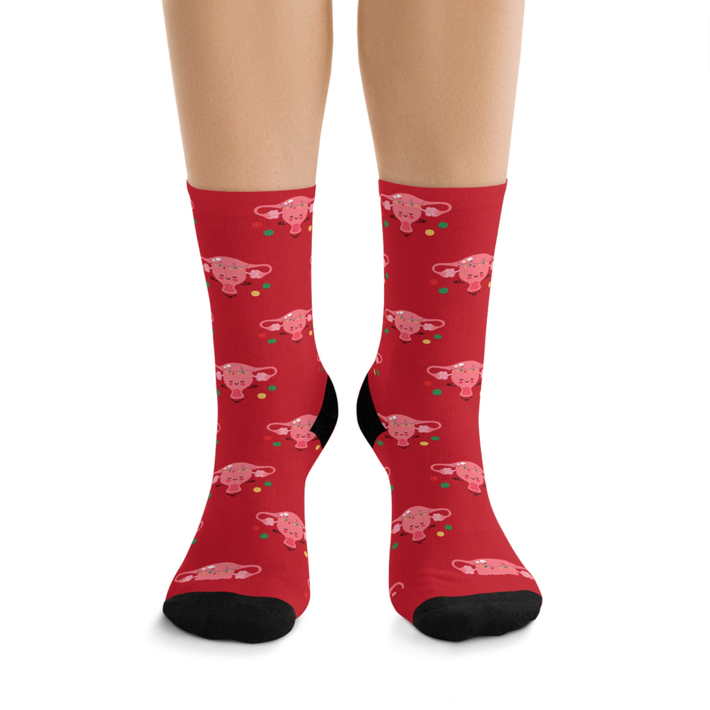 Uterus Christmas Socks (Recycled) Red