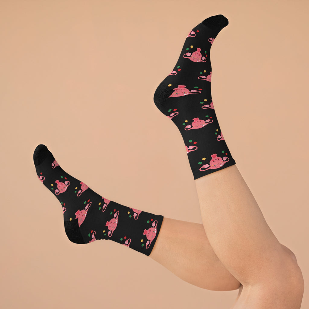 Uterus Christmas Soks (Recycled) Black