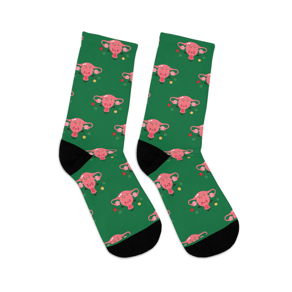 Uterus Christmas Socks (Recycled) Green