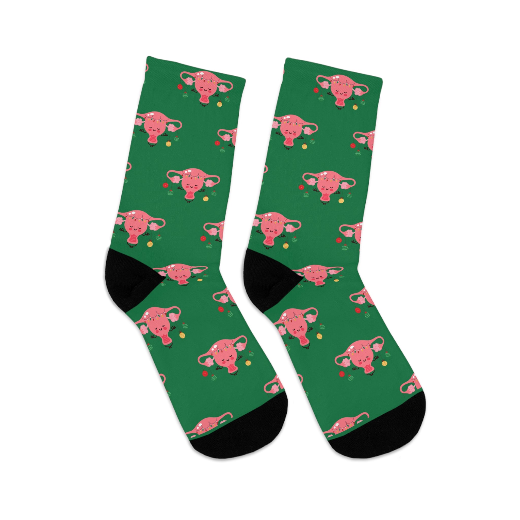 Uterus Christmas Socks (Recycled) Green