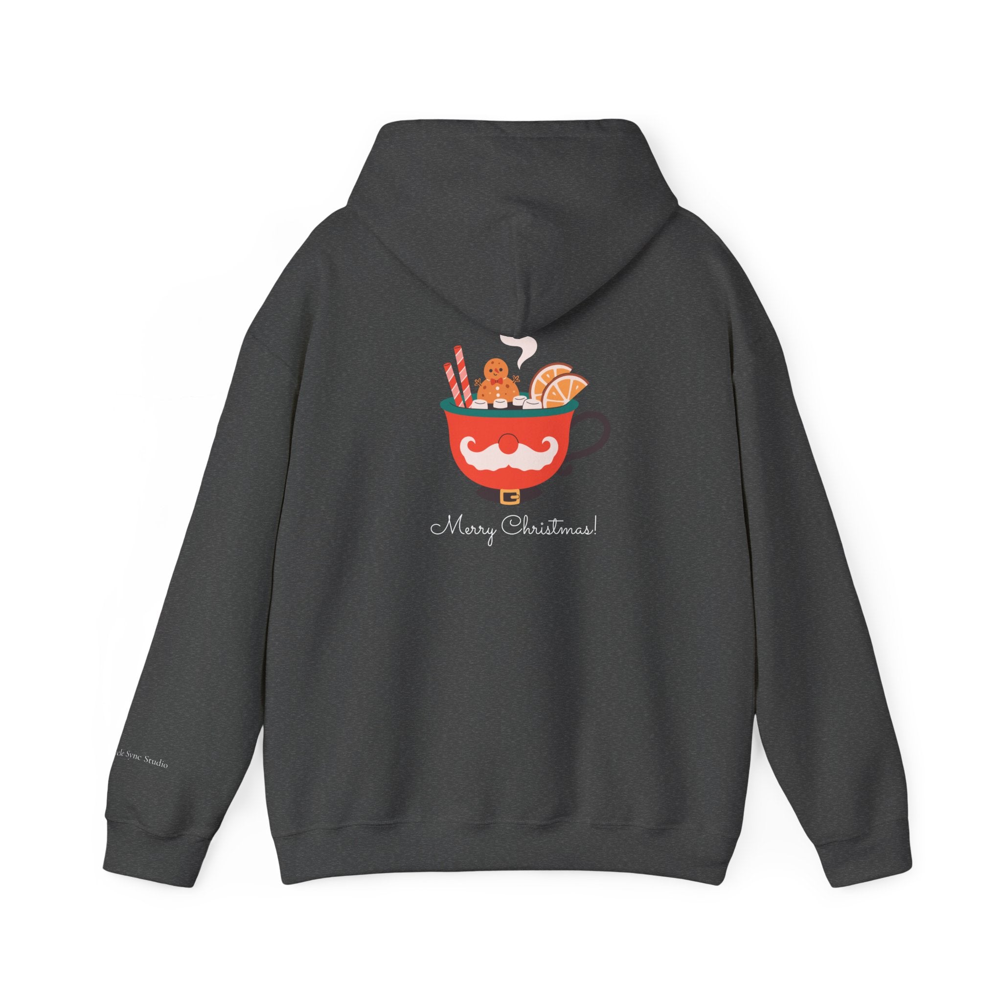 Merry Christmas Moustache Mug Holiday Hoodie (W)