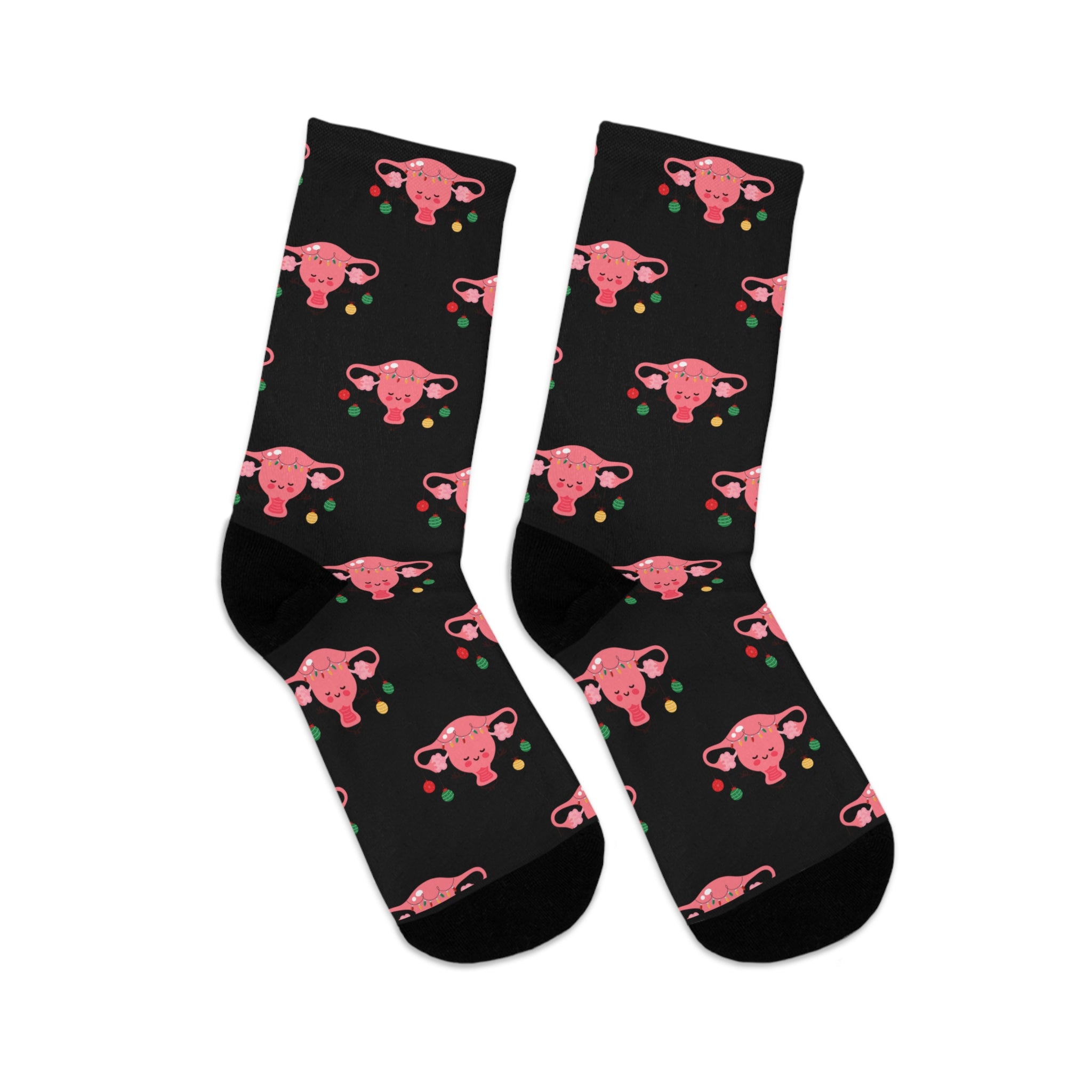 Uterus Christmas Soks (Recycled) Black