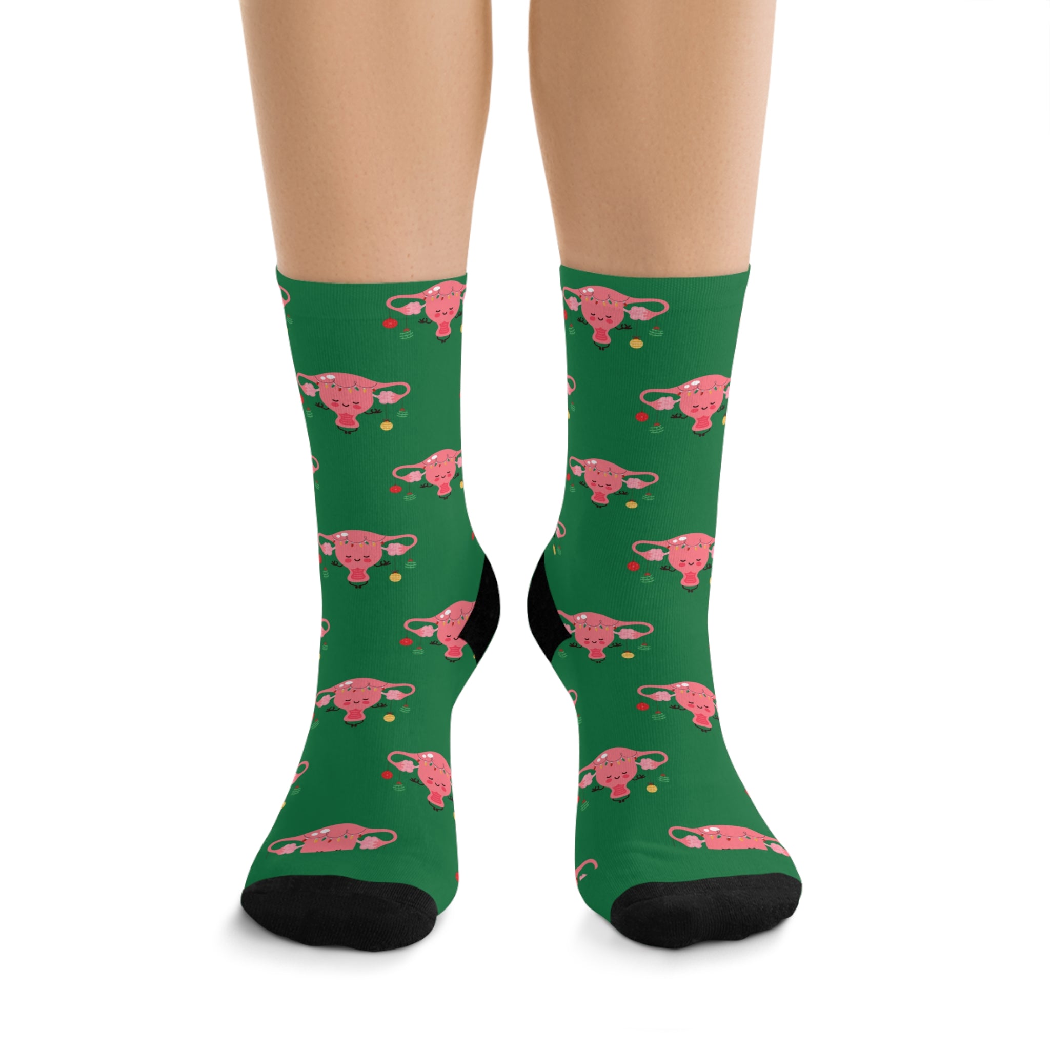 Uterus Christmas Socks (Recycled) Green