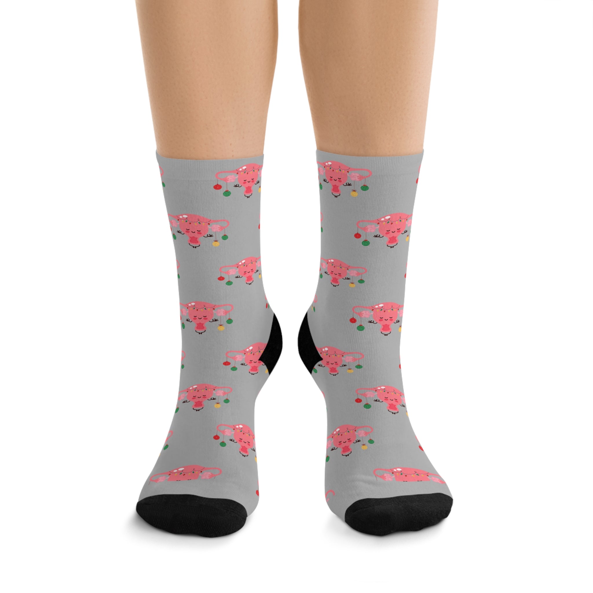 Uterus Christmas Socks (Recycled) Grey
