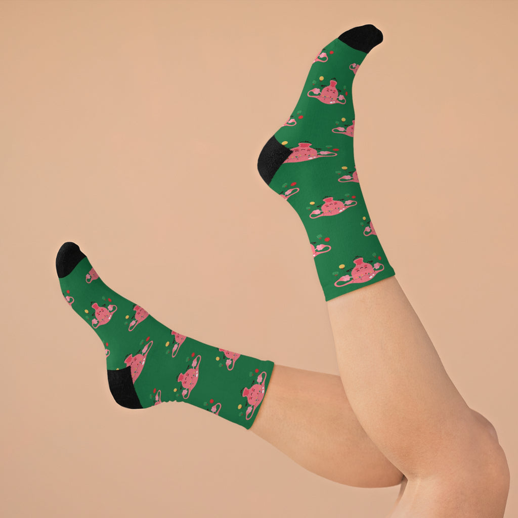 Uterus Christmas Socks (Recycled) Green