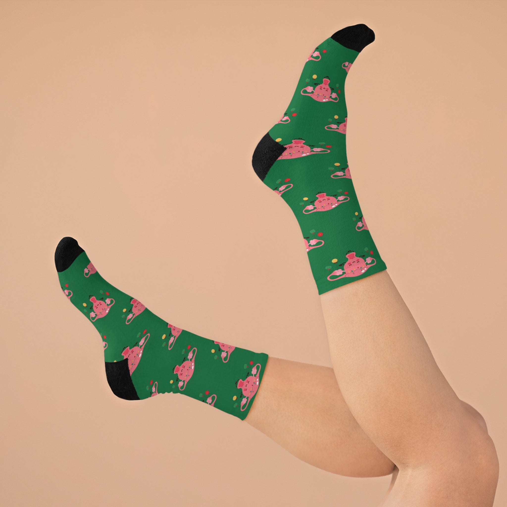 Uterus Christmas Socks (Recycled) Green