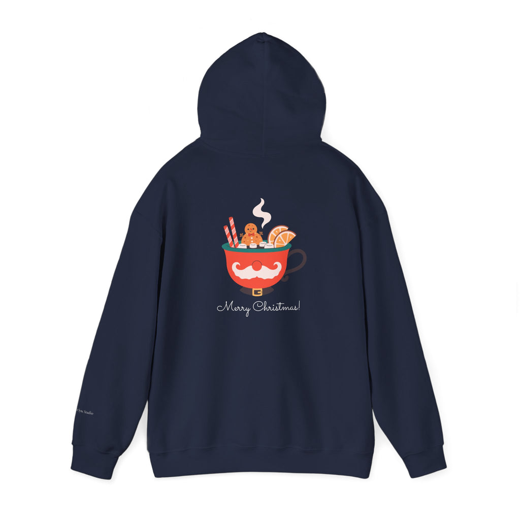 Merry Christmas Moustache Mug Holiday Hoodie (W)