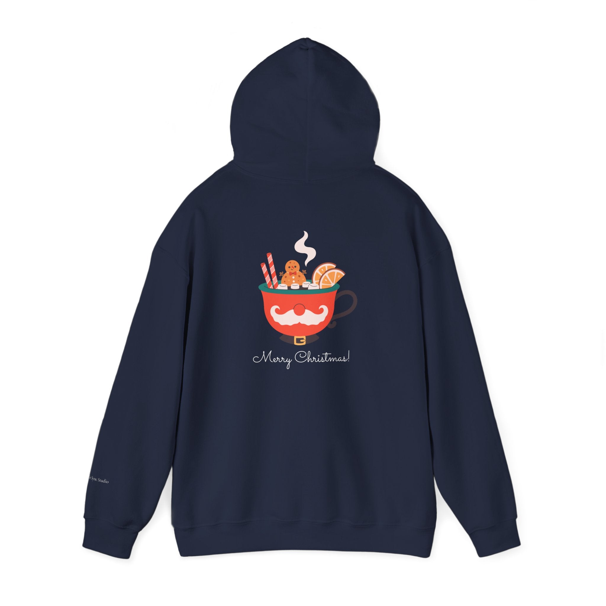 Merry Christmas Moustache Mug Holiday Hoodie (W)