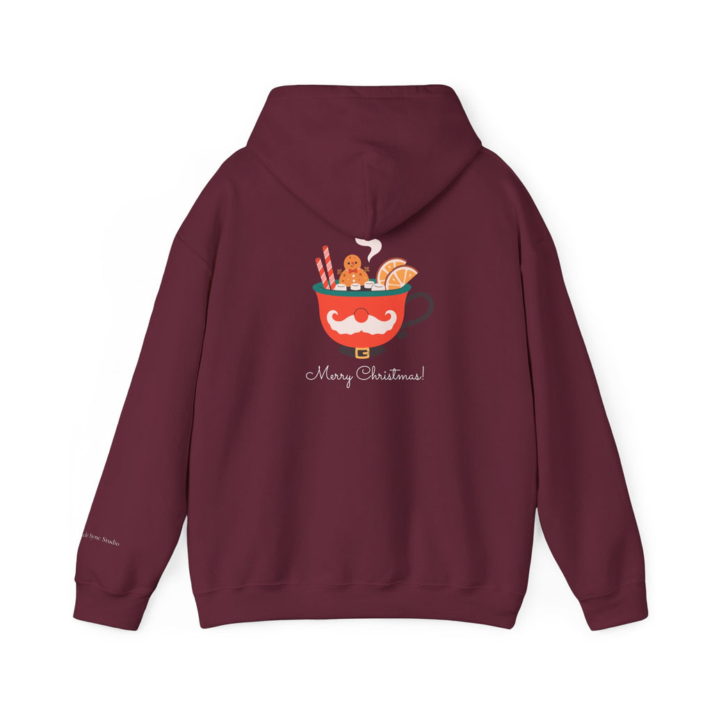 Merry Christmas Moustache Mug Holiday Hoodie (W)