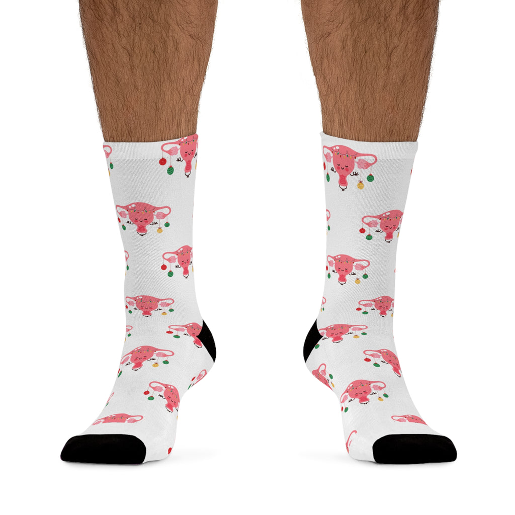 Uterus Christmas Socks (Recycled) White