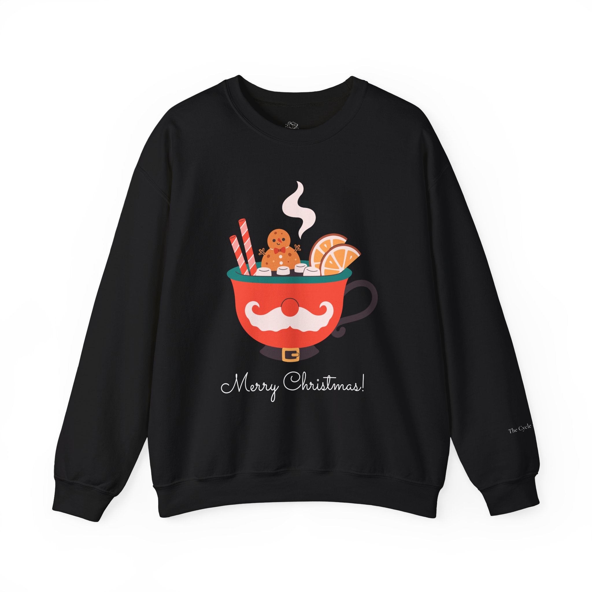 Merry Christmas Moustache Mug Holiday Sweater (W)