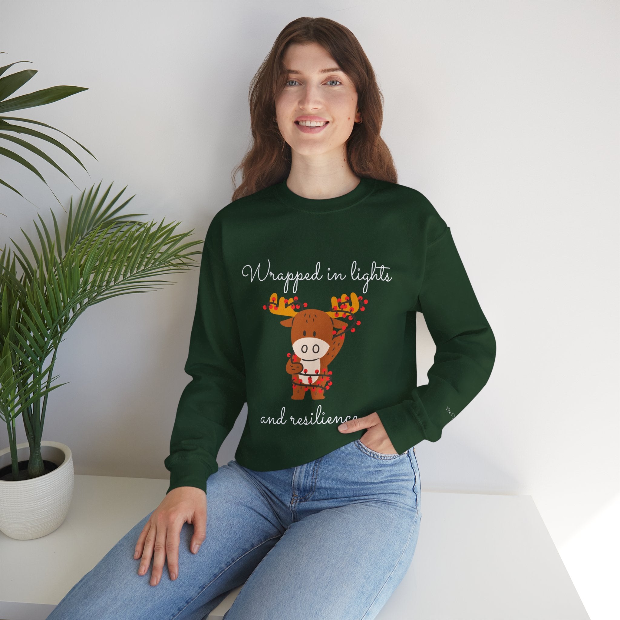 "Wrapped in Lights and Resilience" Holiday Sweater (W)
