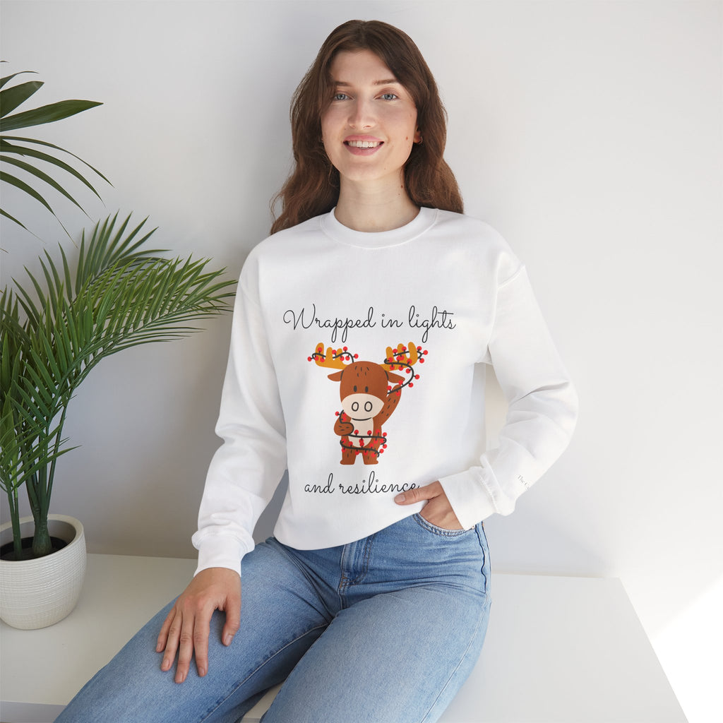 'Wrapped in Lights and Resilience' Holiday Sweater