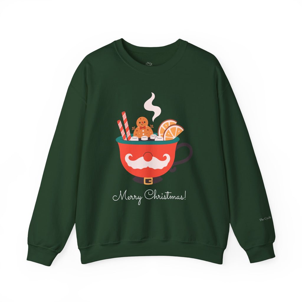 Merry Christmas Moustache Mug Holiday Sweater (W)
