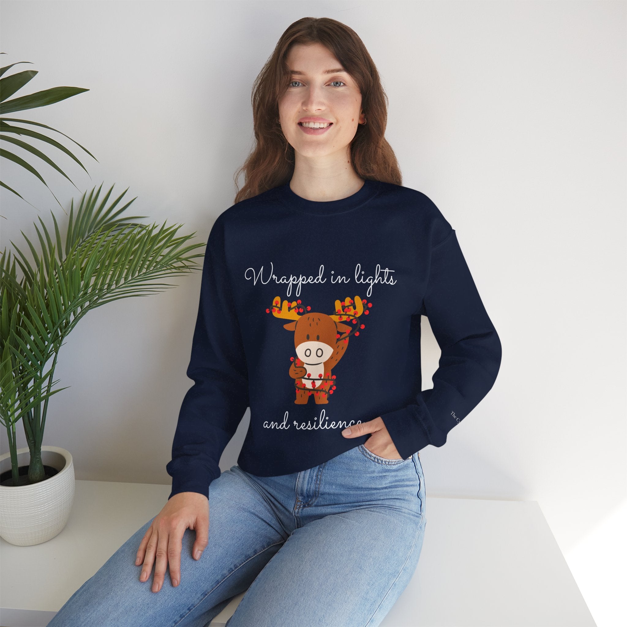 "Wrapped in Lights and Resilience" Holiday Sweater (W)