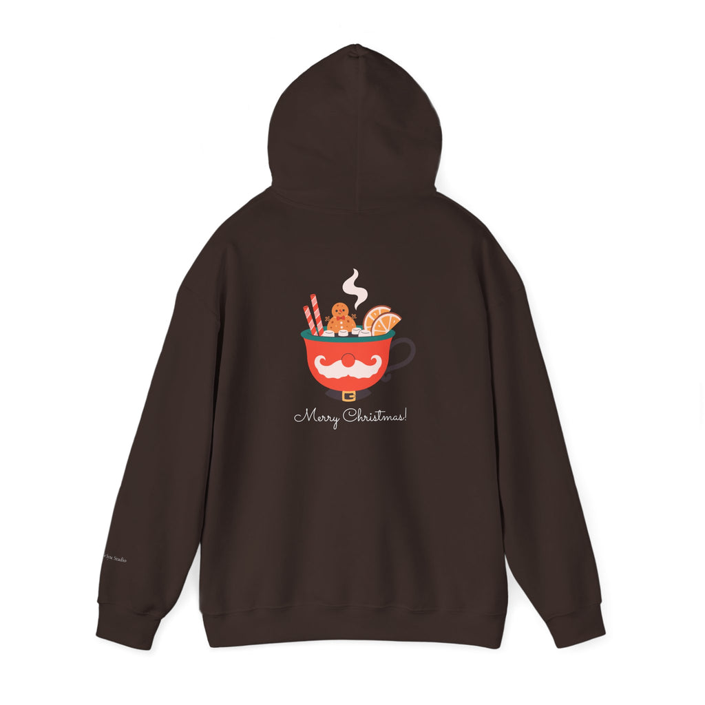 Merry Christmas Moustache Mug Holiday Hoodie (W)